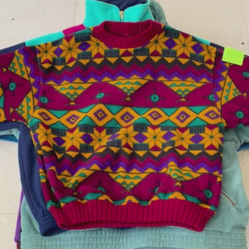 LOT of Vintage Fleeces  Crazy Pattern