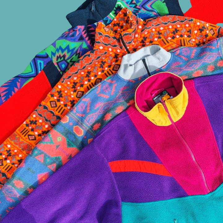 LOT of Vintage Fleeces  Crazy Pattern