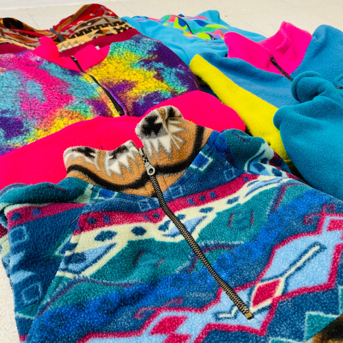 LOT of Vintage Fleeces  Crazy Pattern