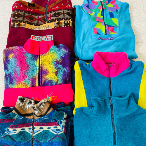 LOT of Vintage Fleeces  Crazy Pattern